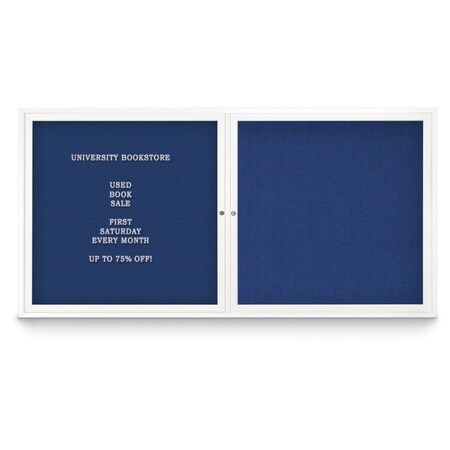 United Visual Products Corkboard, Single Door, Radius Frame, 18x24", Satin/Buff UV7000-SATIN-BUFF